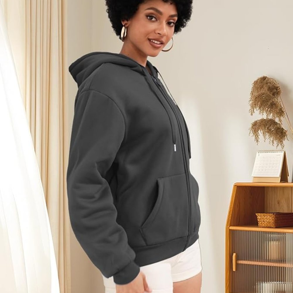 Hoodies for Women Winter Fleece Sweatshirt - Full Zip Up Thick Sherpa Lined